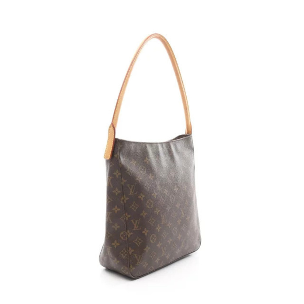 Louis Vuitton Monogram Looping Leather Bag Shoulder Canvas Brown